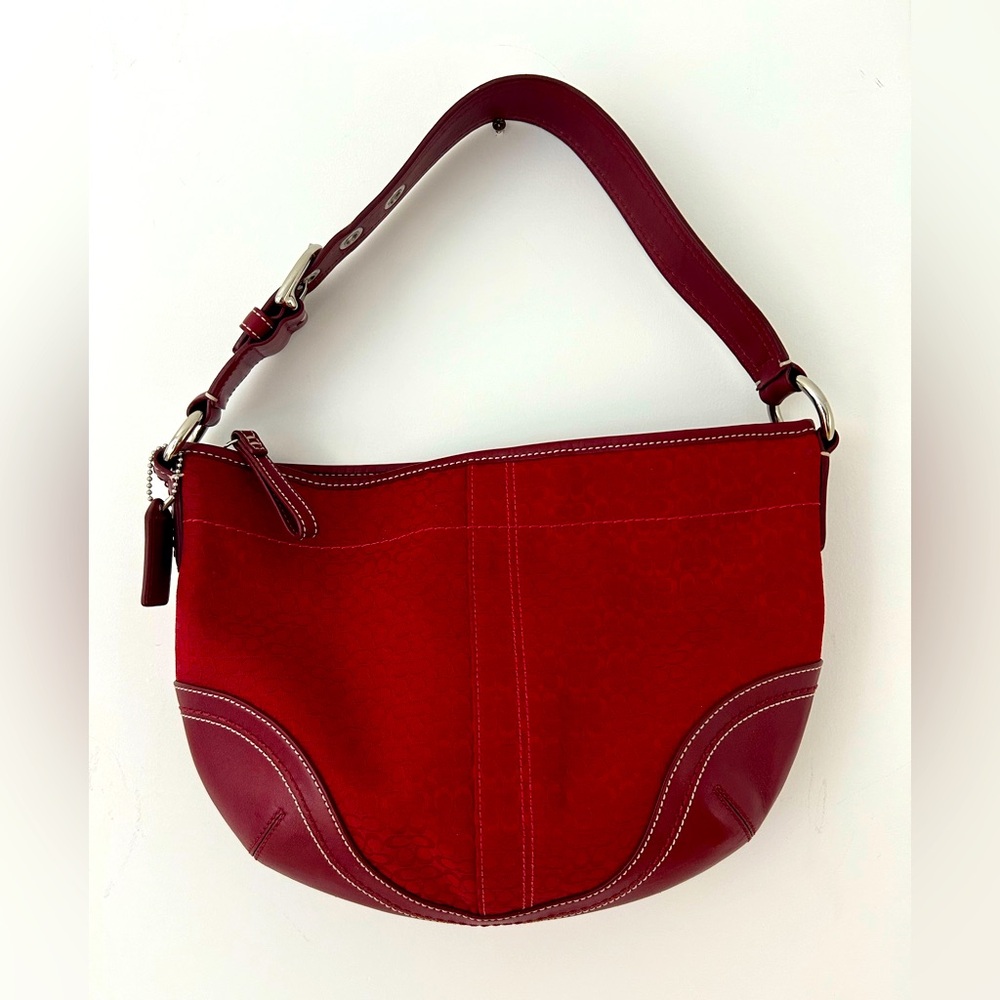 Y2k Red signature Coach Hobo bag
